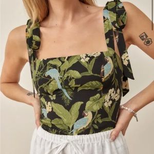 Reformation Ellora Top - Birds of Paradise print